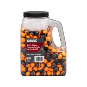 500 round case of SABRE .68 Caliber irritant ammunition.